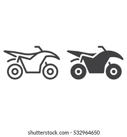 Quad bike line icon, ATV outline and filled vector sign, linear and full pictogram isolated on white. Symbol,  logo illustration