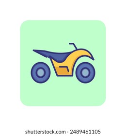 Quad bike line icon. Motorbike, atv, adventure. Transport concept. Vector illustration can be used for topics like transportation, travel, recreation