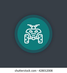 quad bike line icon, quadricycle linear sign, vector illustration