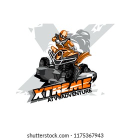 Quad Bike Off-Road ATV Logo, Extreme adventure.