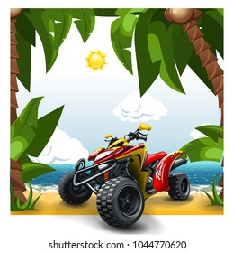 Quad bike on a beach.