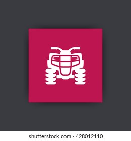 quad bike, quadricycle icon, vector illustration