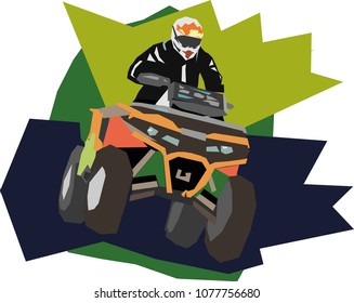 Quad bike rides at the speed, adrenaline