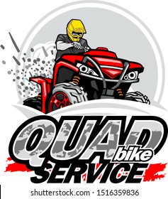 Quad Bike Service logo, isolated background.