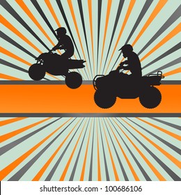 Quad bike silhouette vector background