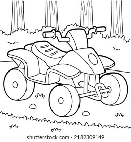 Quad Bike Vehicle Coloring Page for Kids