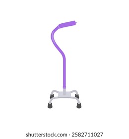 Quad Cane, Disability Vector Illustration Isolated