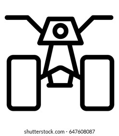 Quad Car Line Vector Icon