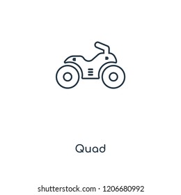 Quad concept line icon. Linear Quad concept outline symbol design. This simple element illustration can be used for web and mobile UI/UX.