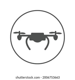 Quad copter flying air drone icon (Circle version icon)