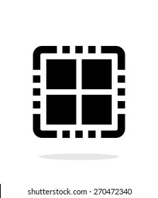 Quad Core CPU simple icon on white background. Vector illustration.