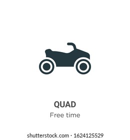Quad glyph icon vector on white background. Flat vector quad icon symbol sign from modern free time collection for mobile concept and web apps design.