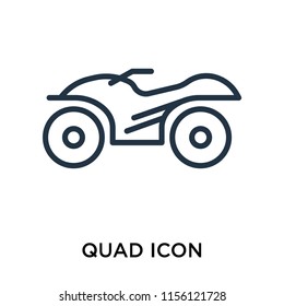 Quad icon vector isolated on white background, Quad transparent sign , thin pictogram or outline symbol design in linear style