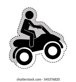 quad motorcycle extreme sport vector illustration design