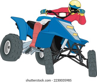 Vektorgrafik mit Quad Racer Driving