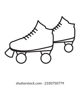 quad roller icon line, roller skate icon. simple outline roller skate vector icon. on white background. rollerskates icon isolated sign symbol vector illustration,