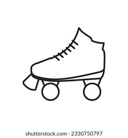 Quad roller icon line, Roller skate line icon symbol. rollerskating element in trendy style. Vector illustration isolated on white background.