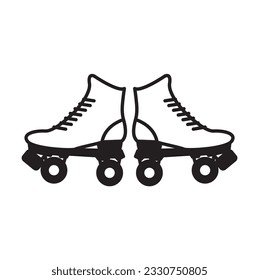 Quad skate icon, rollerskates icon isolated sign symbol vector illustration, roller skates of high quality black and white style vector icons.