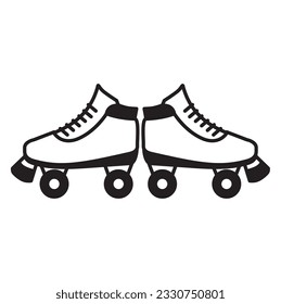 Quad skate icon, soft roller skates icon vector, rollerskates icon isolated sign symbol vector illustration, roller skates of high quality black and white style vector icons.