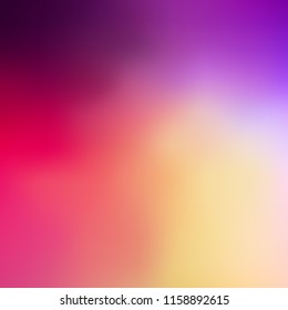 A quad of smoky blended hues of eggplant purple, violet, banana yellow, and ruby pink. Suggested use as image overlays, transparencies, object fills, backgrounds and fade-ins.