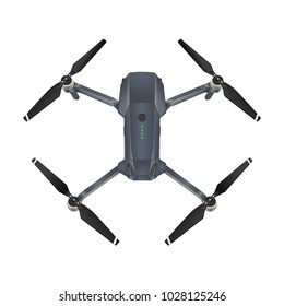 Quadcopter 3d vector illustration,  drone isolated on white, eps 10 vector