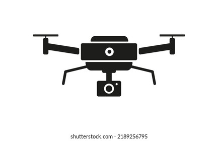 Quadcopter with camera line icon. Shooting, take photo, fly, control, photographer, video, surveillance, tracking, creativity, creative occupation, hobby, drone. Technology concept. Vector line icon.