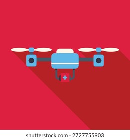 Dron Quadcopter que lleva botiquín de primeros auxilios, proporcionando servicios médicos de emergencia en áreas remotas