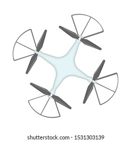 Quadcopter - a drone for flying and shooting. White background, isolate
