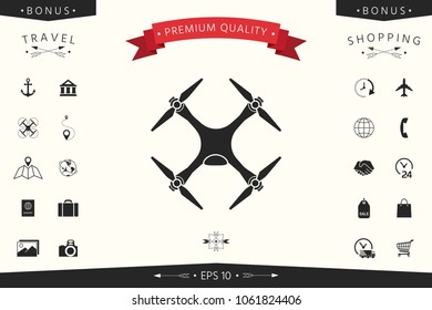 Quadcopter, drone icon