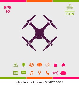 Quadcopter, drone icon