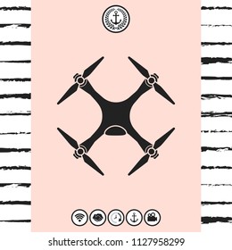 Quadcopter, drone icon