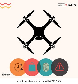 Quadcopter, drone icon