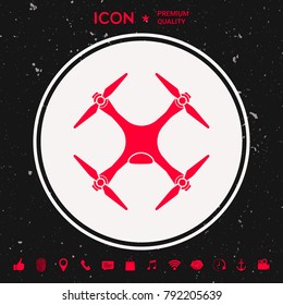 Quadcopter, drone icon