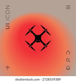 Quadcopter drone icon with four propellers