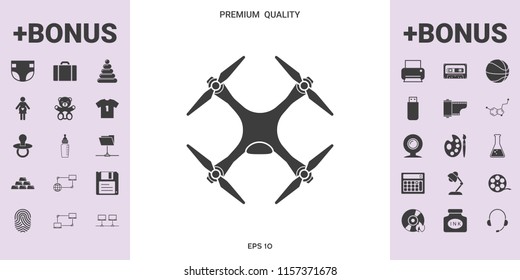 Quadcopter, drone icon - graphic elements for your design