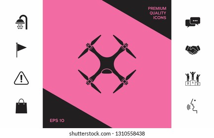 Quadcopter, drone icon. Graphic elements for your design