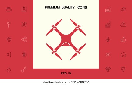 Quadcopter, drone icon. Graphic elements for your design