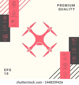 Quadcopter, drone icon. Graphic elements for your design
