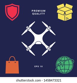 Quadcopter, drone icon. Graphic elements for your design