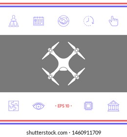 Quadcopter, drone icon. Graphic elements for your design