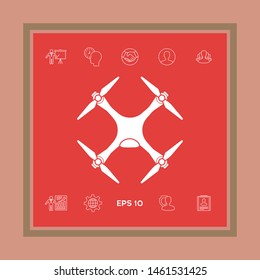 Quadcopter, drone icon. Graphic elements for your design