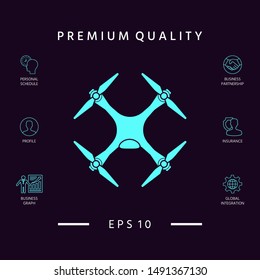 Quadcopter, drone icon. Graphic elements for your design