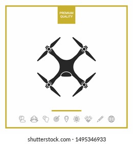 Quadcopter, drone icon. Graphic elements for your design