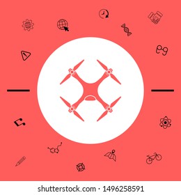 Quadcopter, drone icon. Graphic elements for your design