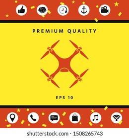 Quadcopter, drone icon. Graphic elements for your design