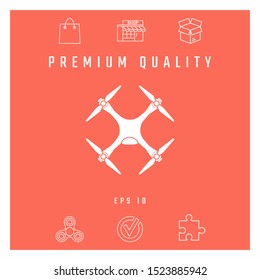 Quadcopter, drone icon. Graphic elements for your design