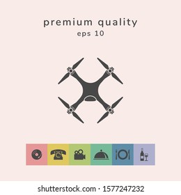 Quadcopter, drone icon. Graphic elements for your design