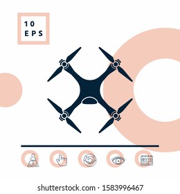 Quadcopter, drone icon. Graphic elements for your design