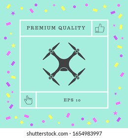 Quadcopter, drone icon. Graphic elements for your design