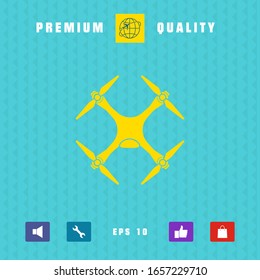 Quadcopter, drone icon. Graphic elements for your design